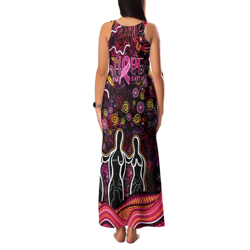 Breast Cancer Aboriginal Family Matching Tank Maxi Dress and Hawaiian Shirt Australian Indigenous Never Give Up - Faith Hope Love