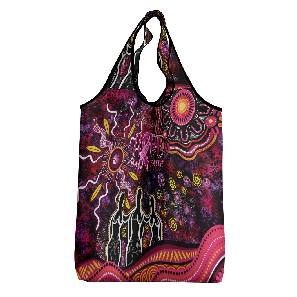 Breast Cancer Aboriginal Grocery Bag Australian Indigenous Never Give Up - Faith Hope Love