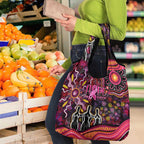 Breast Cancer Aboriginal Grocery Bag Australian Indigenous Never Give Up - Faith Hope Love