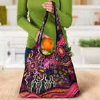 Breast Cancer Aboriginal Grocery Bag Australian Indigenous Never Give Up - Faith Hope Love