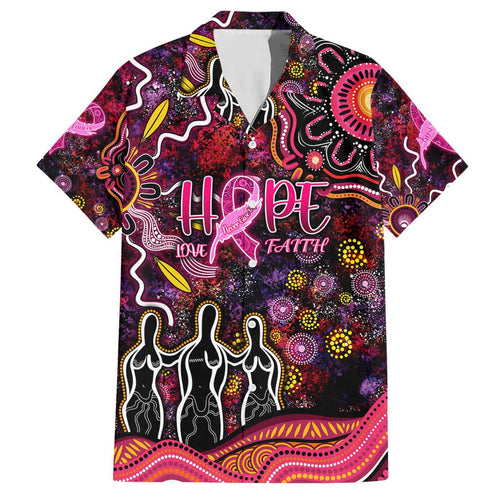 Breast Cancer Aboriginal Hawaiian Shirt Australian Indigenous Never Give Up - Faith Hope Love
