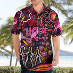 Breast Cancer Aboriginal Hawaiian Shirt Australian Indigenous Never Give Up - Faith Hope Love