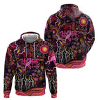 Breast Cancer Aboriginal Hoodie Australian Indigenous Never Give Up - Faith Hope Love
