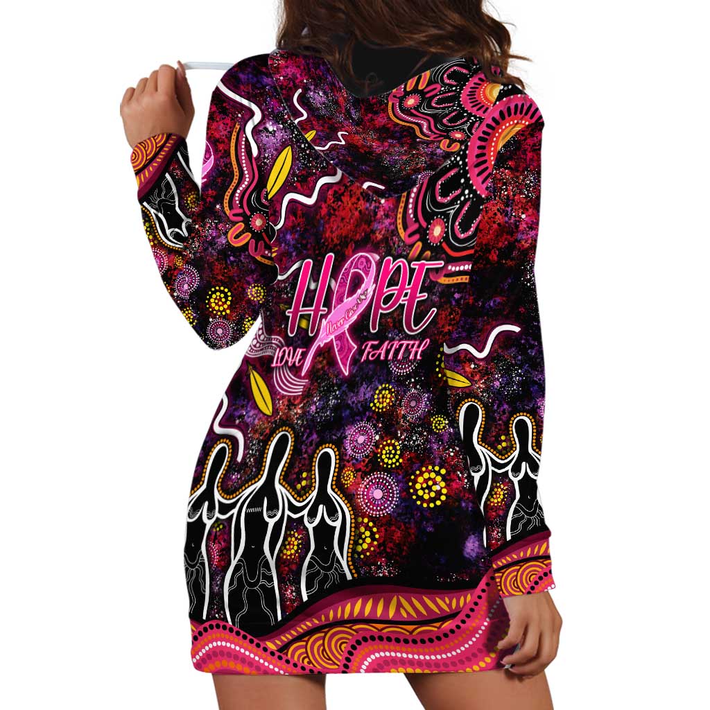Breast Cancer Aboriginal Hoodie Dress Australian Indigenous Never Give Up - Faith Hope Love