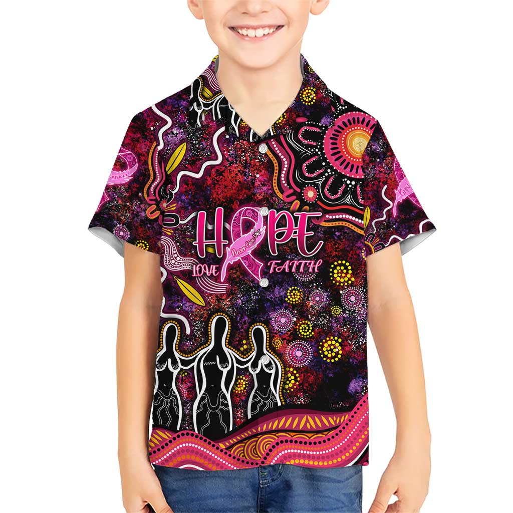 Breast Cancer Aboriginal Kid Hawaiian Shirt Australian Indigenous Never Give Up - Faith Hope Love