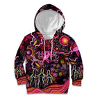 Breast Cancer Aboriginal Kid Hoodie Australian Indigenous Never Give Up - Faith Hope Love