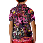 Breast Cancer Aboriginal Kid Polo Shirt Australian Indigenous Never Give Up - Faith Hope Love