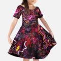 Breast Cancer Aboriginal Kid Short Sleeve Dress Australian Indigenous Never Give Up - Faith Hope Love