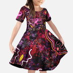 Breast Cancer Aboriginal Kid Short Sleeve Dress Australian Indigenous Never Give Up - Faith Hope Love