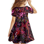 Breast Cancer Aboriginal Kid Short Sleeve Dress Australian Indigenous Never Give Up - Faith Hope Love