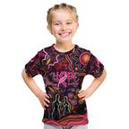 Breast Cancer Aboriginal Kid T Shirt Australian Indigenous Never Give Up - Faith Hope Love