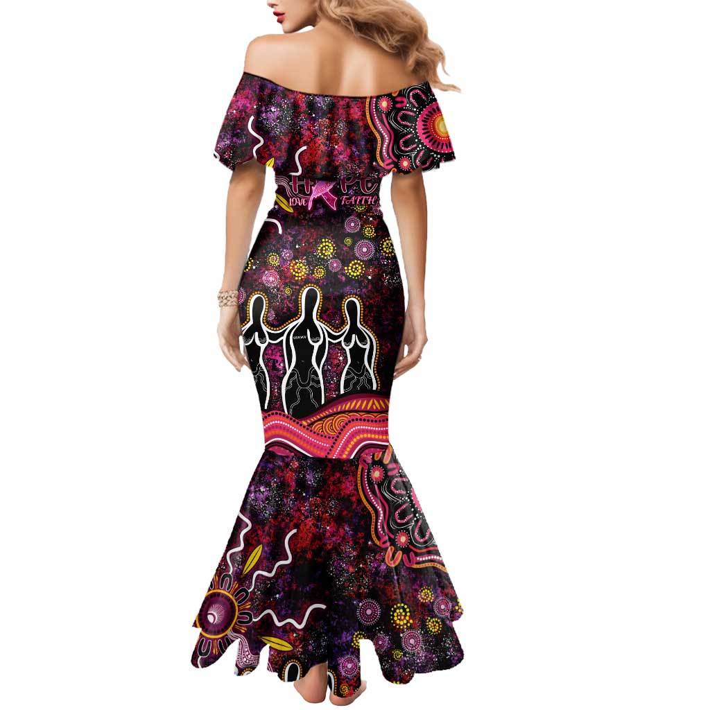 Breast Cancer Aboriginal Mermaid Dress Australian Indigenous Never Give Up - Faith Hope Love