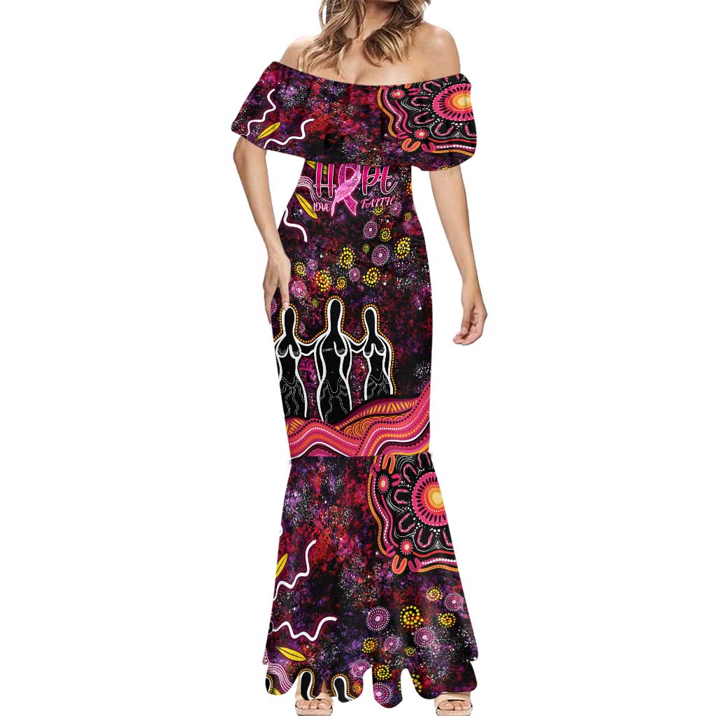 Breast Cancer Aboriginal Mermaid Dress Australian Indigenous Never Give Up - Faith Hope Love