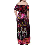 Breast Cancer Aboriginal Off Shoulder Maxi Dress Australian Indigenous Never Give Up - Faith Hope Love