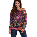 Breast Cancer Aboriginal Off Shoulder Sweater Australian Indigenous Never Give Up - Faith Hope Love
