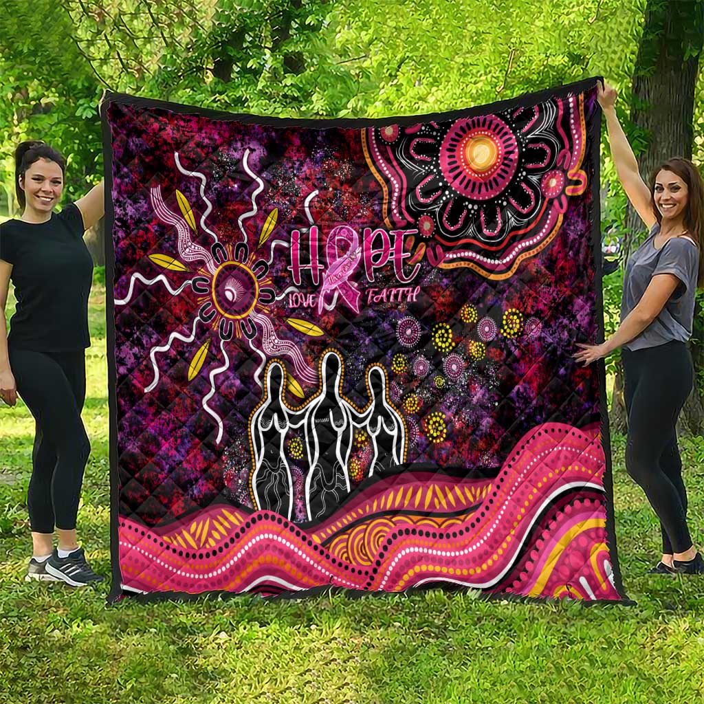 Breast Cancer Aboriginal Quilt Australian Indigenous Never Give Up - Faith Hope Love