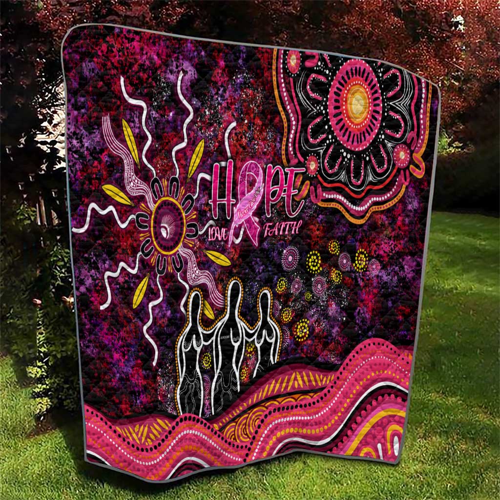 Breast Cancer Aboriginal Quilt Australian Indigenous Never Give Up - Faith Hope Love