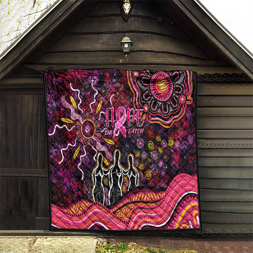 Breast Cancer Aboriginal Quilt Australian Indigenous Never Give Up - Faith Hope Love