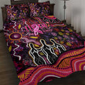 Breast Cancer Aboriginal Quilt Bed Set Australian Indigenous Never Give Up - Faith Hope Love