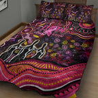 Breast Cancer Aboriginal Quilt Bed Set Australian Indigenous Never Give Up - Faith Hope Love