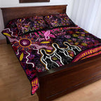 Breast Cancer Aboriginal Quilt Bed Set Australian Indigenous Never Give Up - Faith Hope Love