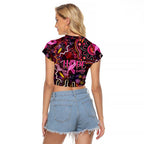 Breast Cancer Aboriginal Raglan Cropped T Shirt Australian Indigenous Never Give Up - Faith Hope Love