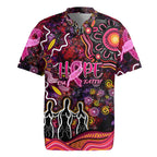 Breast Cancer Aboriginal Rugby Jersey Australian Indigenous Never Give Up - Faith Hope Love