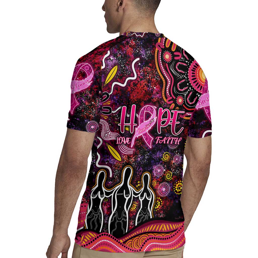 Breast Cancer Aboriginal Rugby Jersey Australian Indigenous Never Give Up - Faith Hope Love