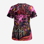 Breast Cancer Aboriginal Scrub Top Australian Indigenous Never Give Up - Faith Hope Love - Aussie Hoodie