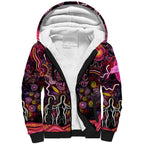 Breast Cancer Aboriginal Sherpa Hoodie Australian Indigenous Never Give Up - Faith Hope Love