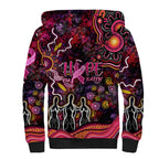 Breast Cancer Aboriginal Sherpa Hoodie Australian Indigenous Never Give Up - Faith Hope Love