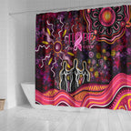 Breast Cancer Aboriginal Shower Curtain Australian Indigenous Never Give Up - Faith Hope Love