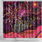 Breast Cancer Aboriginal Shower Curtain Australian Indigenous Never Give Up - Faith Hope Love