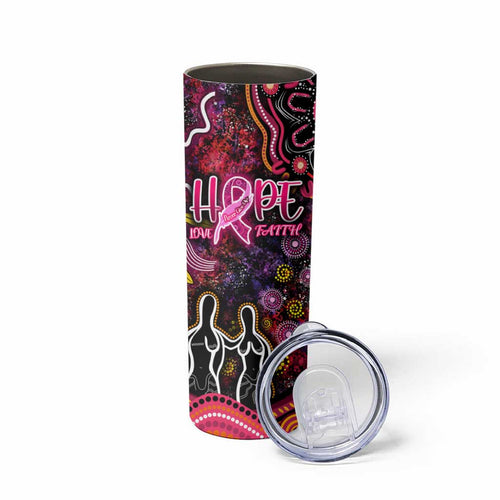 Breast Cancer Aboriginal Skinny Tumbler Australian Indigenous Never Give Up - Faith Hope Love