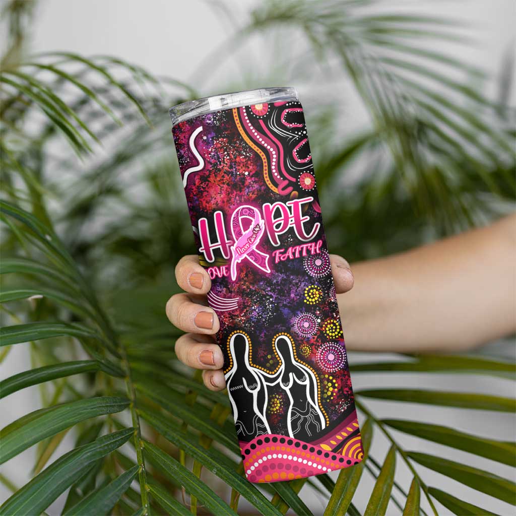 Breast Cancer Aboriginal Skinny Tumbler Australian Indigenous Never Give Up - Faith Hope Love