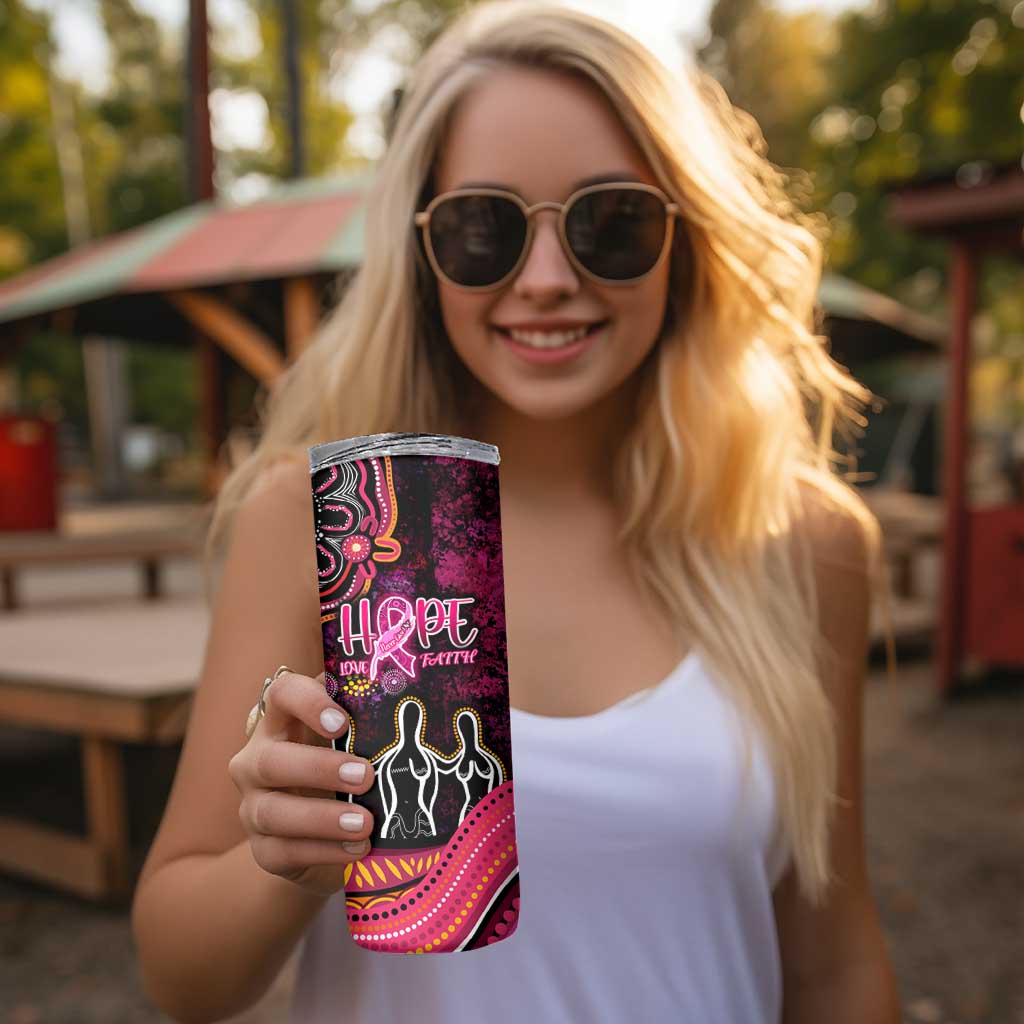 Breast Cancer Aboriginal Skinny Tumbler Australian Indigenous Never Give Up - Faith Hope Love