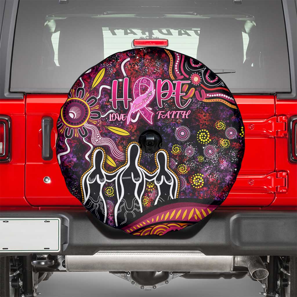 Breast Cancer Aboriginal Spare Tire Cover Australian Indigenous Never Give Up - Faith Hope Love