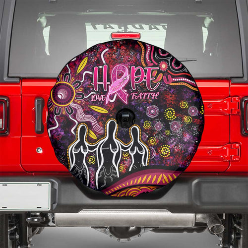 Breast Cancer Aboriginal Spare Tire Cover Australian Indigenous Never Give Up - Faith Hope Love