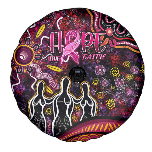 Breast Cancer Aboriginal Spare Tire Cover Australian Indigenous Never Give Up - Faith Hope Love