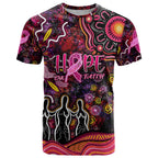 Breast Cancer Aboriginal T Shirt Australian Indigenous Never Give Up - Faith Hope Love