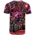 Breast Cancer Aboriginal T Shirt Australian Indigenous Never Give Up - Faith Hope Love