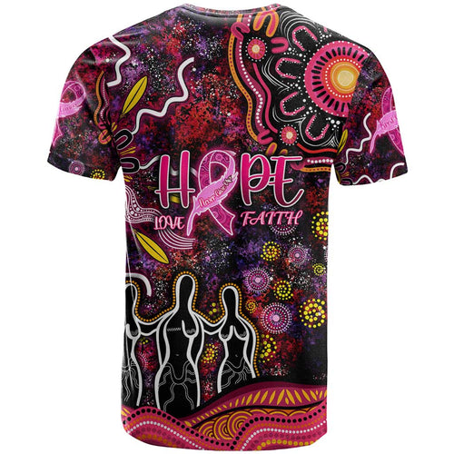 Breast Cancer Aboriginal T Shirt Australian Indigenous Never Give Up - Faith Hope Love
