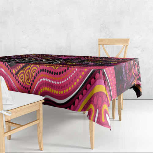 Breast Cancer Aboriginal Tablecloth Australian Indigenous Never Give Up - Faith Hope Love