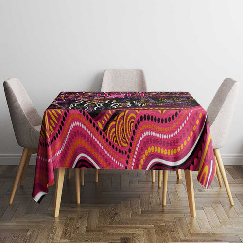 Breast Cancer Aboriginal Tablecloth Australian Indigenous Never Give Up - Faith Hope Love
