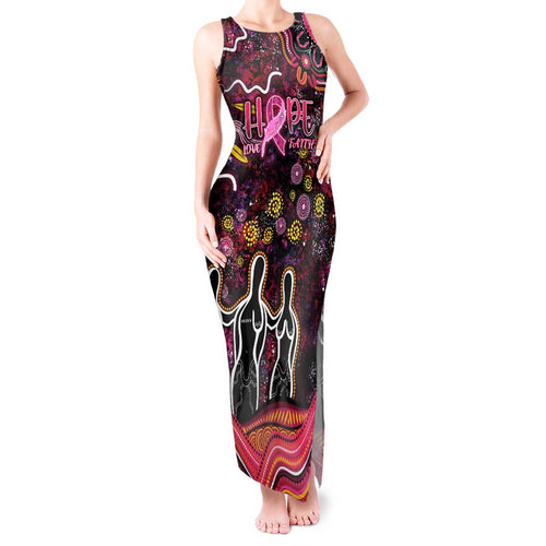 Breast Cancer Aboriginal Tank Maxi Dress Australian Indigenous Never Give Up - Faith Hope Love