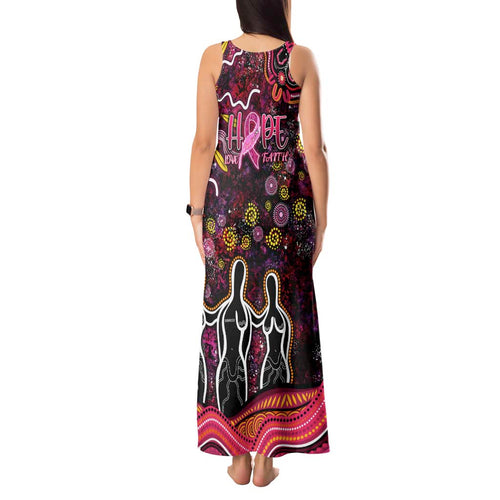 Breast Cancer Aboriginal Tank Maxi Dress Australian Indigenous Never Give Up - Faith Hope Love