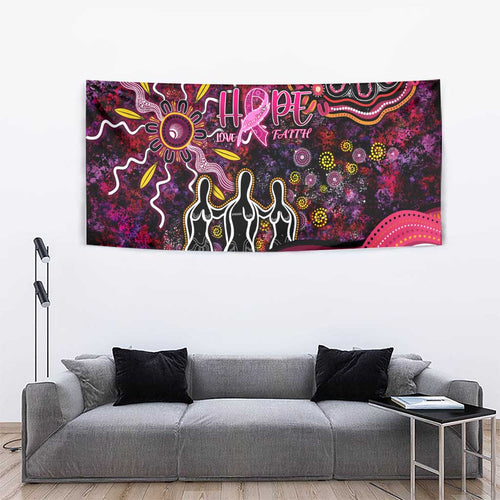 Breast Cancer Aboriginal Tapestry Australian Indigenous Never Give Up - Faith Hope Love