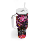 Breast Cancer Aboriginal Tumbler With Handle Australian Indigenous Never Give Up - Faith Hope Love