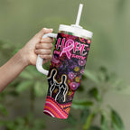 Breast Cancer Aboriginal Tumbler With Handle Australian Indigenous Never Give Up - Faith Hope Love