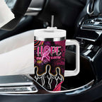 Breast Cancer Aboriginal Tumbler With Handle Australian Indigenous Never Give Up - Faith Hope Love